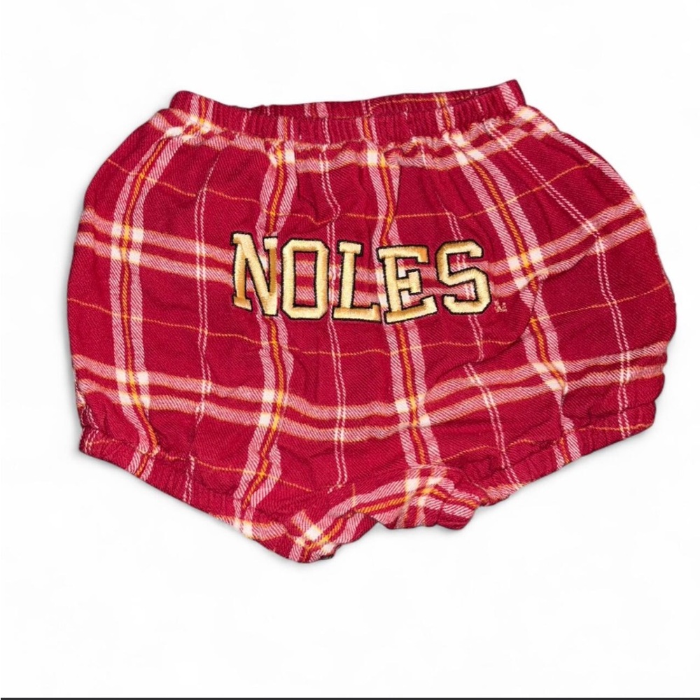 Florida Seminoles “Noles” Red Plaid Toddler Bloomers